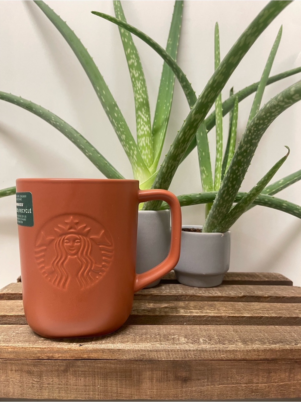 Starbucks 16oz Matte Terracotta Embossed Logo Mug